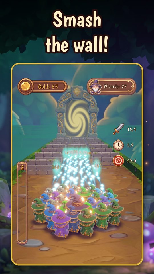 The wall at the end of the stage
